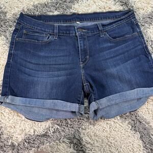 Levi's Womens Mid Rise‎ Stretch Cuffed Mid Length Shorts Size 32 | Cotton Blend